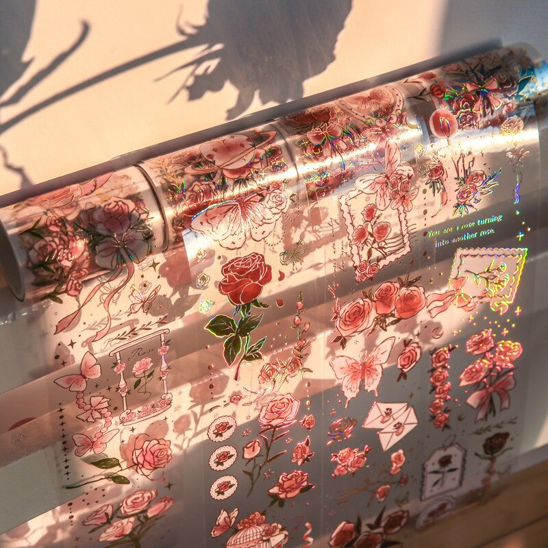 60mm*2m/Roll Vintage Flower PET Tape-JournalTale