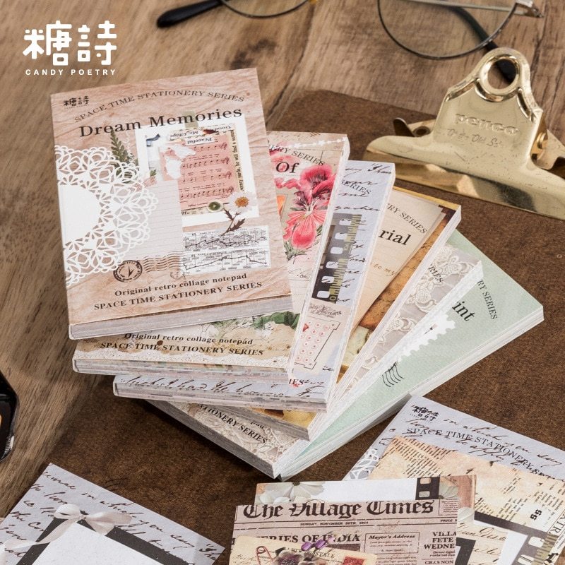 60pcs/lot Memo Pad Material Paper vintage Space-time-JournalTale