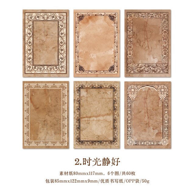60pcs/lot Memo Pads Material Paper Vintage borders Paper-JournalTale