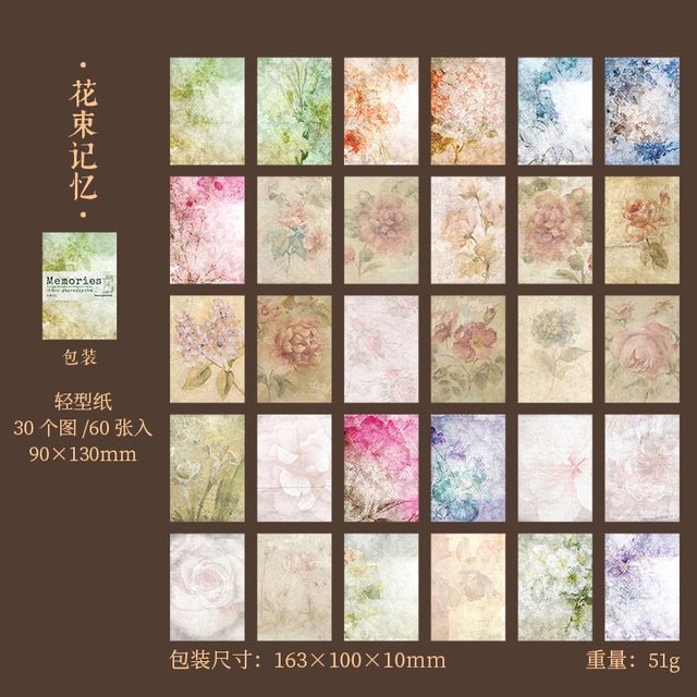 60pcs/lot Vintage Texture Craft Paper-JournalTale
