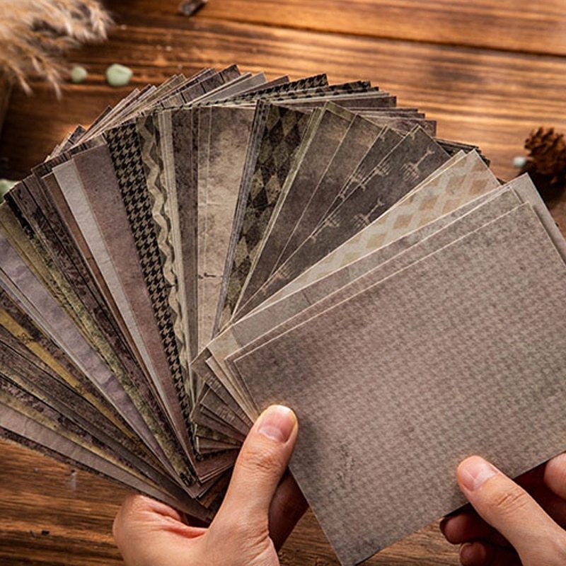 60pcs/lot Vintage Texture Craft Paper DIY Scrapbooking-JournalTale