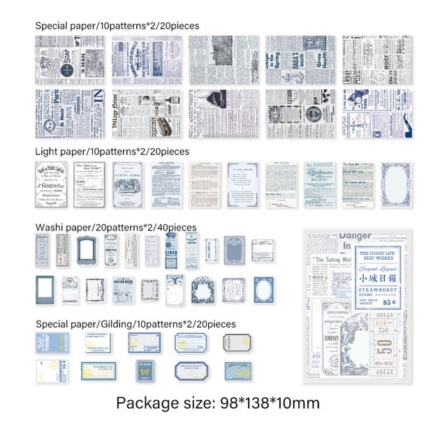 100pcs/pack Vintage Memo Paper Kit DIY Scrapbooking-JournalTale