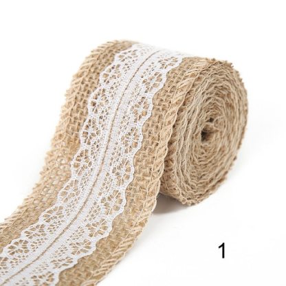 2M 5CM Natural Jute Burlap Rolls with Lace-JournalTale