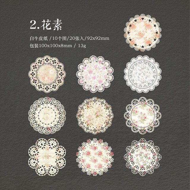 20pcs/lot Memo Pads Material Paper Dream Lace DIY-JournalTale