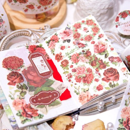 55mm*2m Gold Foil Floral Tapes Washi Paper Sticker-JournalTale
