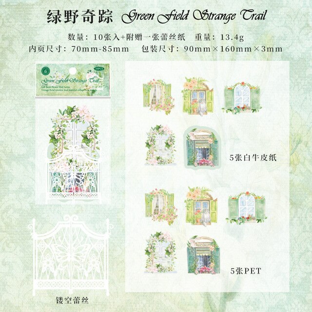 10pcs/1lot Scrapbook Sticker Vintage Flower Sticker-JournalTale