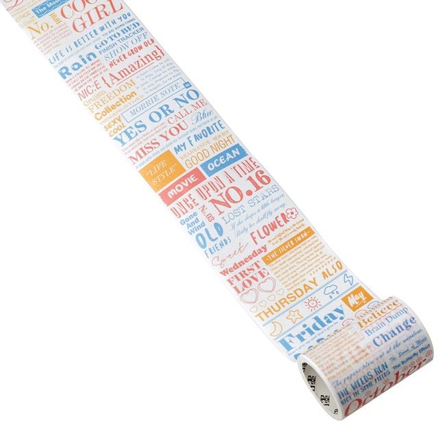 Retro English Text Life Washi Tape Decorative-JournalTale