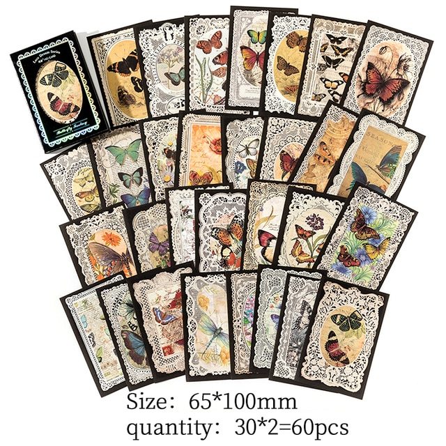 60 pcs/pack Vintage Lace Material paper Diy Decorative paper-JournalTale