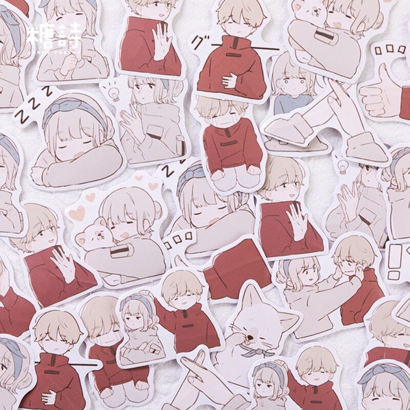 45pcs/pack Vintage Rooftop Coffee Shop Stickers Set-JournalTale