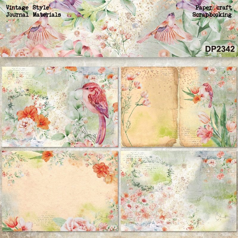 8 Sheets A5 Animal Scrapbooking Patterned Paper-JournalTale