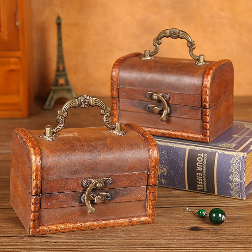 Wooden Jewelry Box Small Suitcase Case-JournalTale