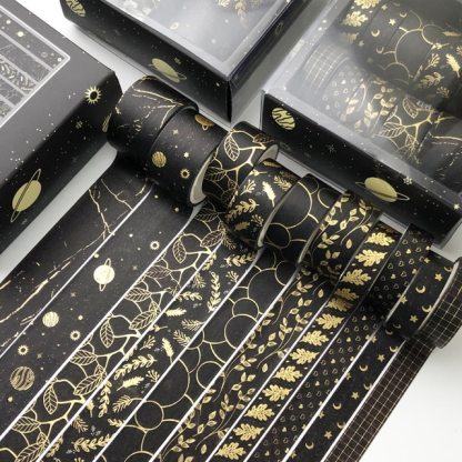 10 Pcs/Set Gold Stamping Washi Tape Box-Packed Masking Tape-JournalTale