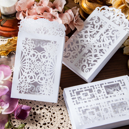 Vintage lace Frame Hollow Art Windows Material Paper-JournalTale
