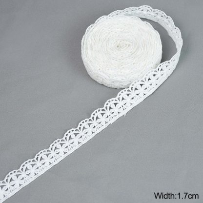 5Yards White Lace Trim Ribbon Lace Tape-JournalTale