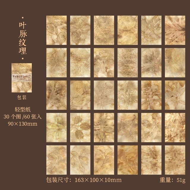 60pcs/lot Vintage Texture Craft Paper-JournalTale