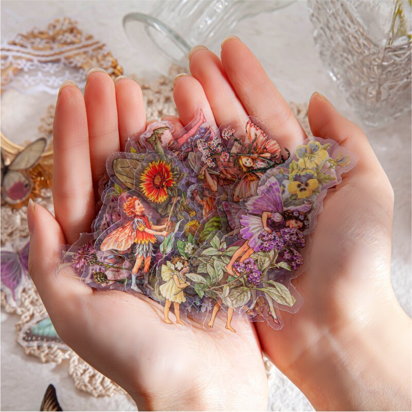 45pcs/box Fairy butterflies Waterproof PET Stickers Vintage-JournalTale