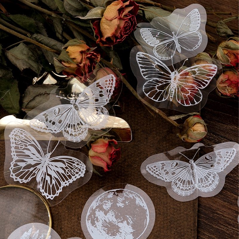 30pcs/pack PET Transparent Stickers Lace Series Scrapbook-JournalTale