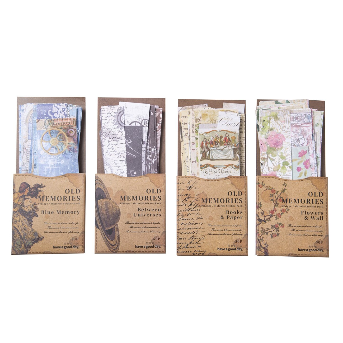 50pcs/1lot Scrapbook Sticker Vintage Memories Sticker-JournalTale