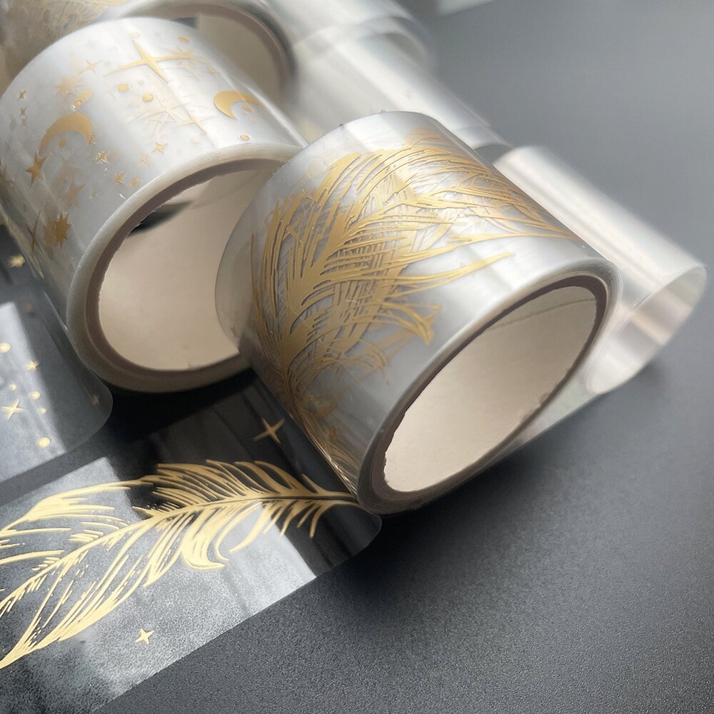 6Rolls/Set Transparent Gold Washi Tape Decorative-JournalTale