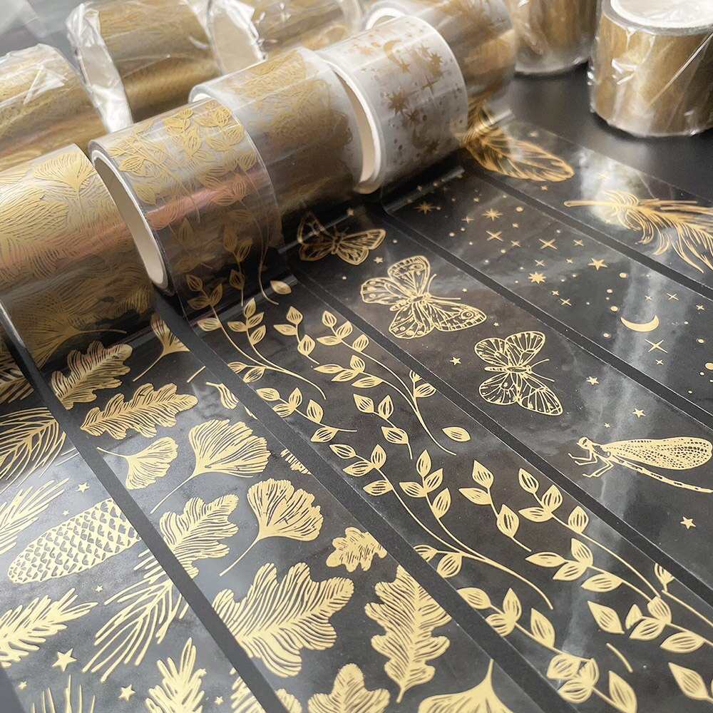 6Rolls/Set Transparent Gold Washi Tape Decorative-JournalTale