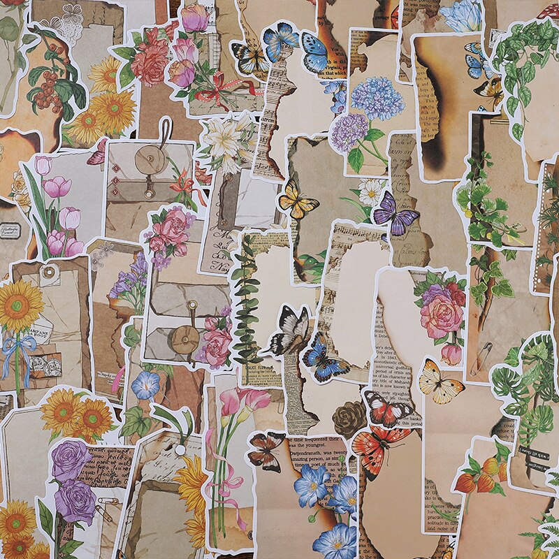 30 pcs Vintage Plant Flower material paper Set Decorative-JournalTale