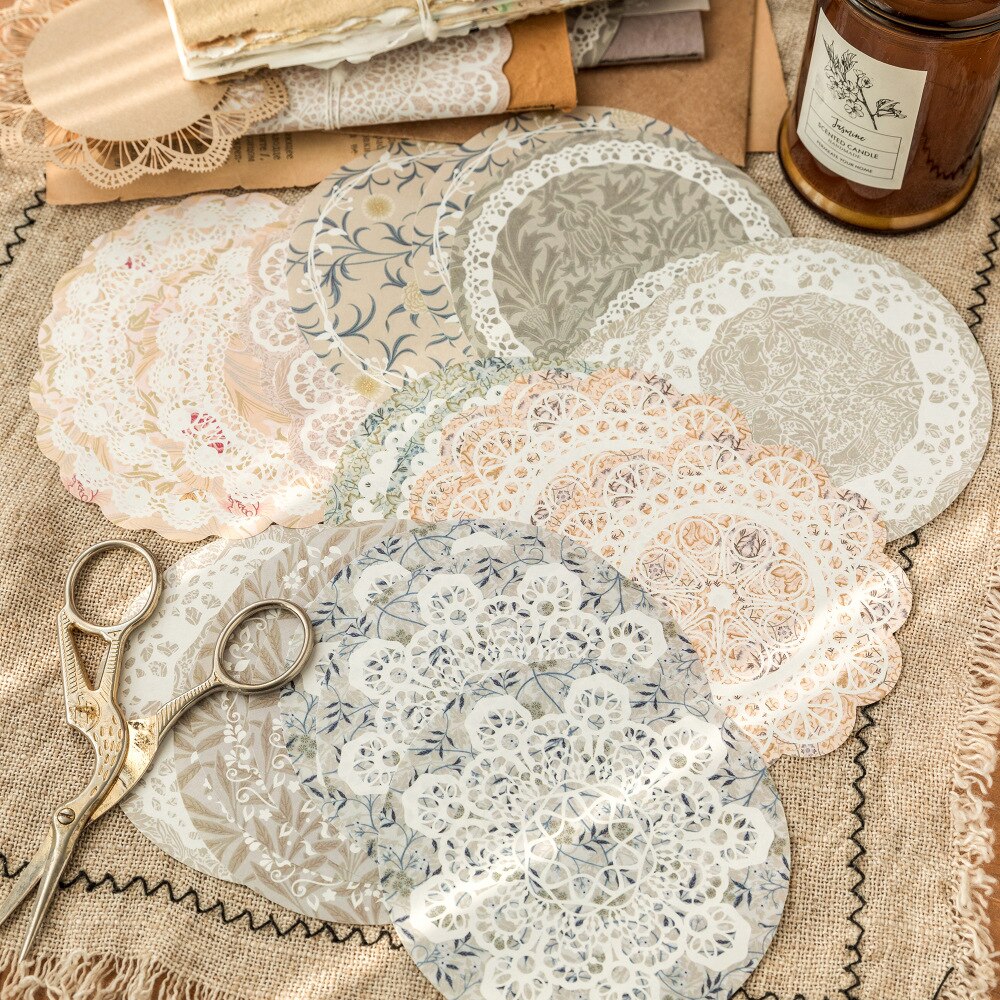 30pcs/pack Lace Materials White Kraft Paper-JournalTale