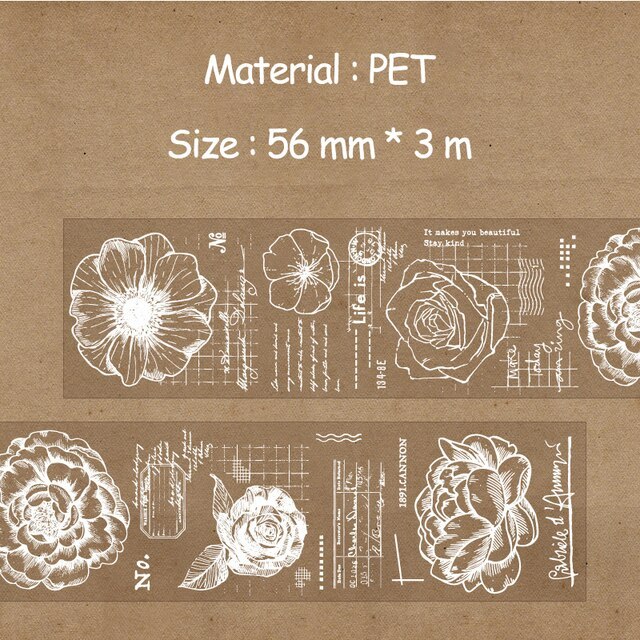 56mm*3m Flowers and Plants PET Tapes-JournalTale