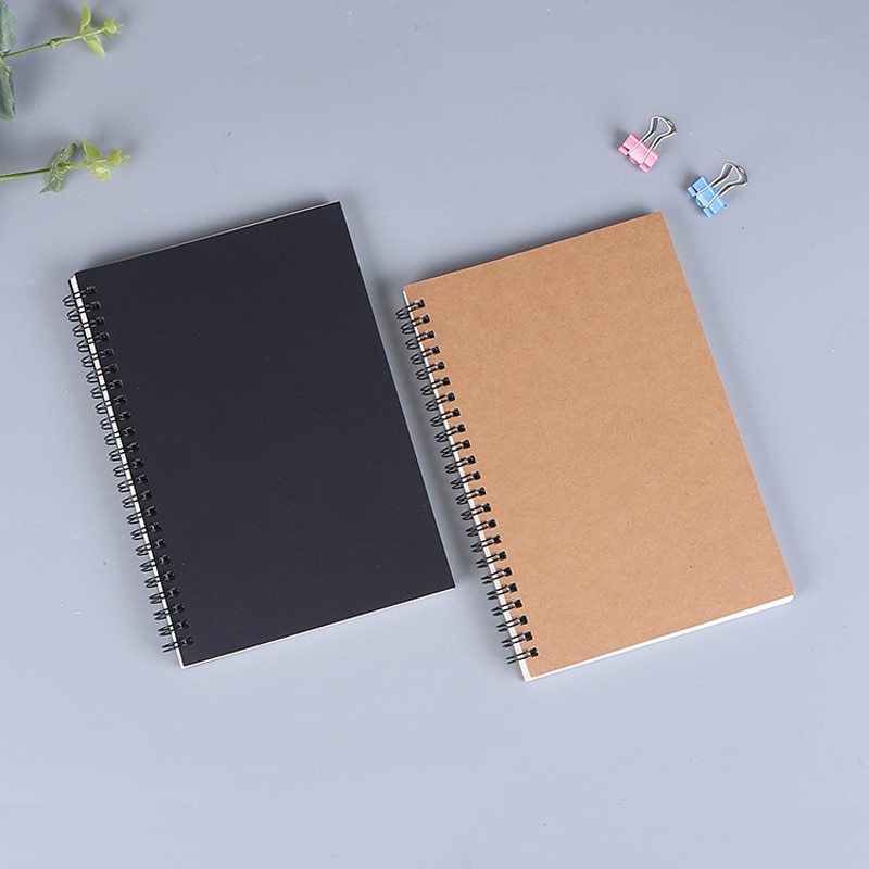 1 Book Retro Spiral Coil Kraft Paper Notebook-JournalTale