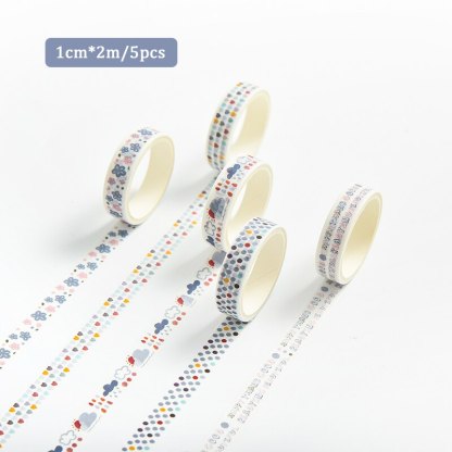 5pcs/set 10mmx2m Simple Grids Series Cute Washi Tape-JournalTale