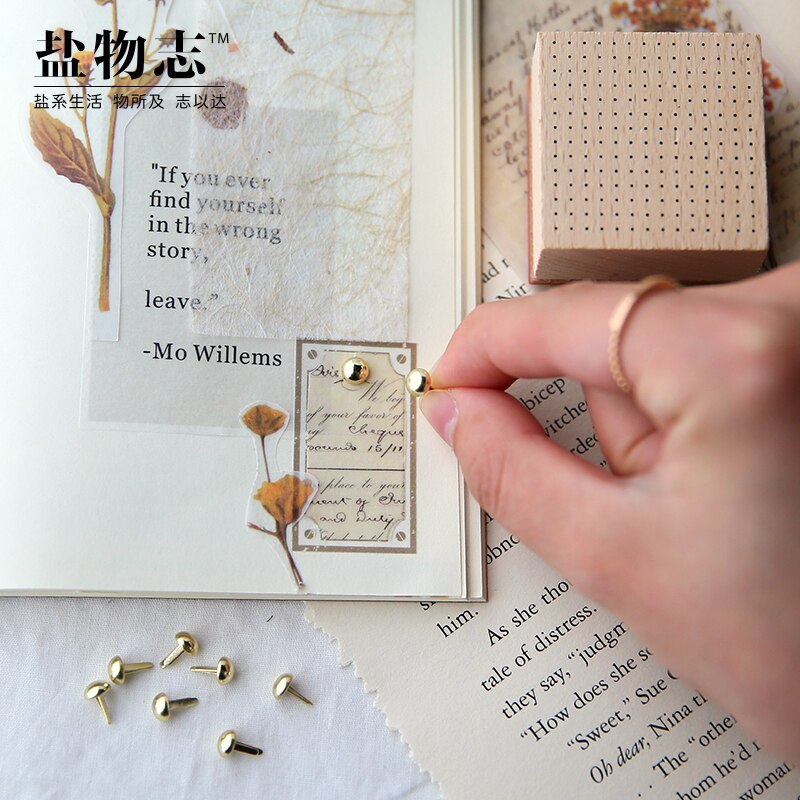 120 Pcs Retro Fixed Mushroom Nails DIY Journal Nails-JournalTale