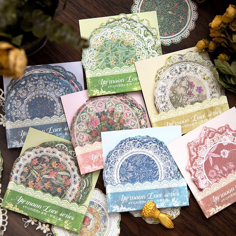 30pcs/lot Memo Pads Material Paper Afternoon Lace Paper-JournalTale