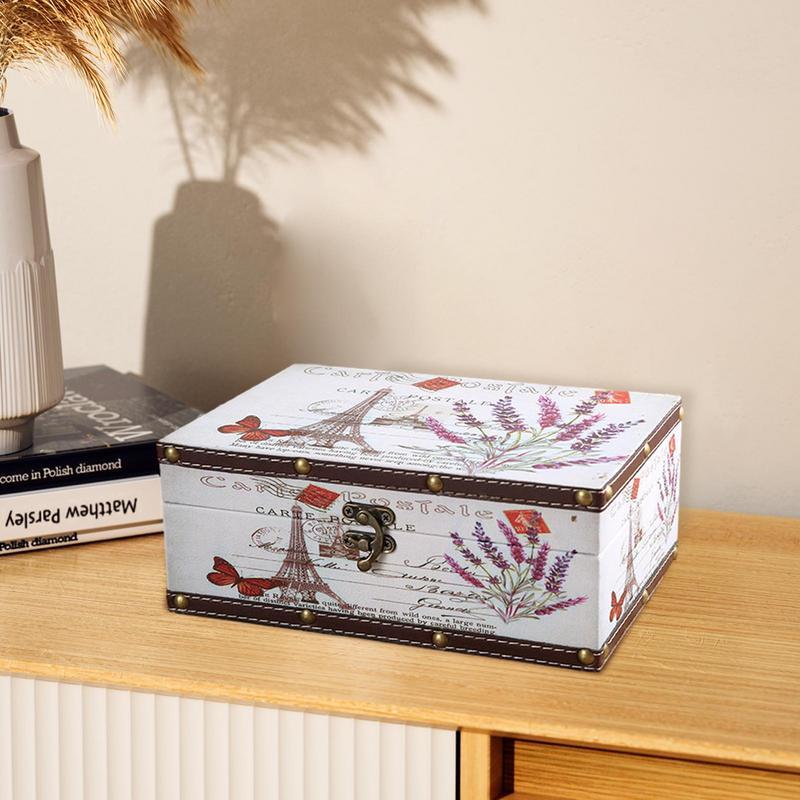 British Style Wooden Storage Box With Lock Vintage Storage Box-JournalTale