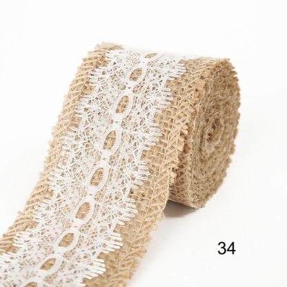 2M 5CM Natural Jute Burlap Rolls with Lace-JournalTale
