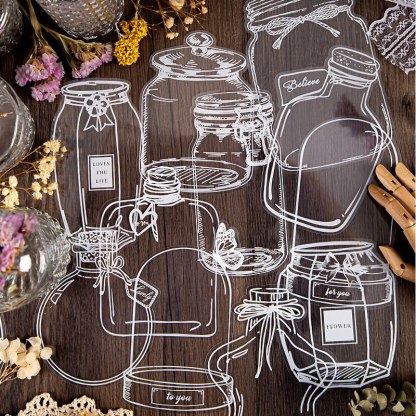 20pcs Transparency glass bottle PET Sticker Diy-JournalTale