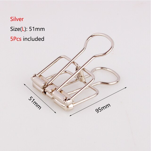 5Pcs Binder Clips Paper Clip Metal Clips-JournalTale