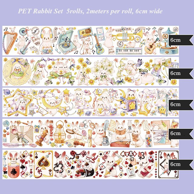 PET Colored Set Washi Tape Flower Fruit Delicacy Washi Set-JournalTale