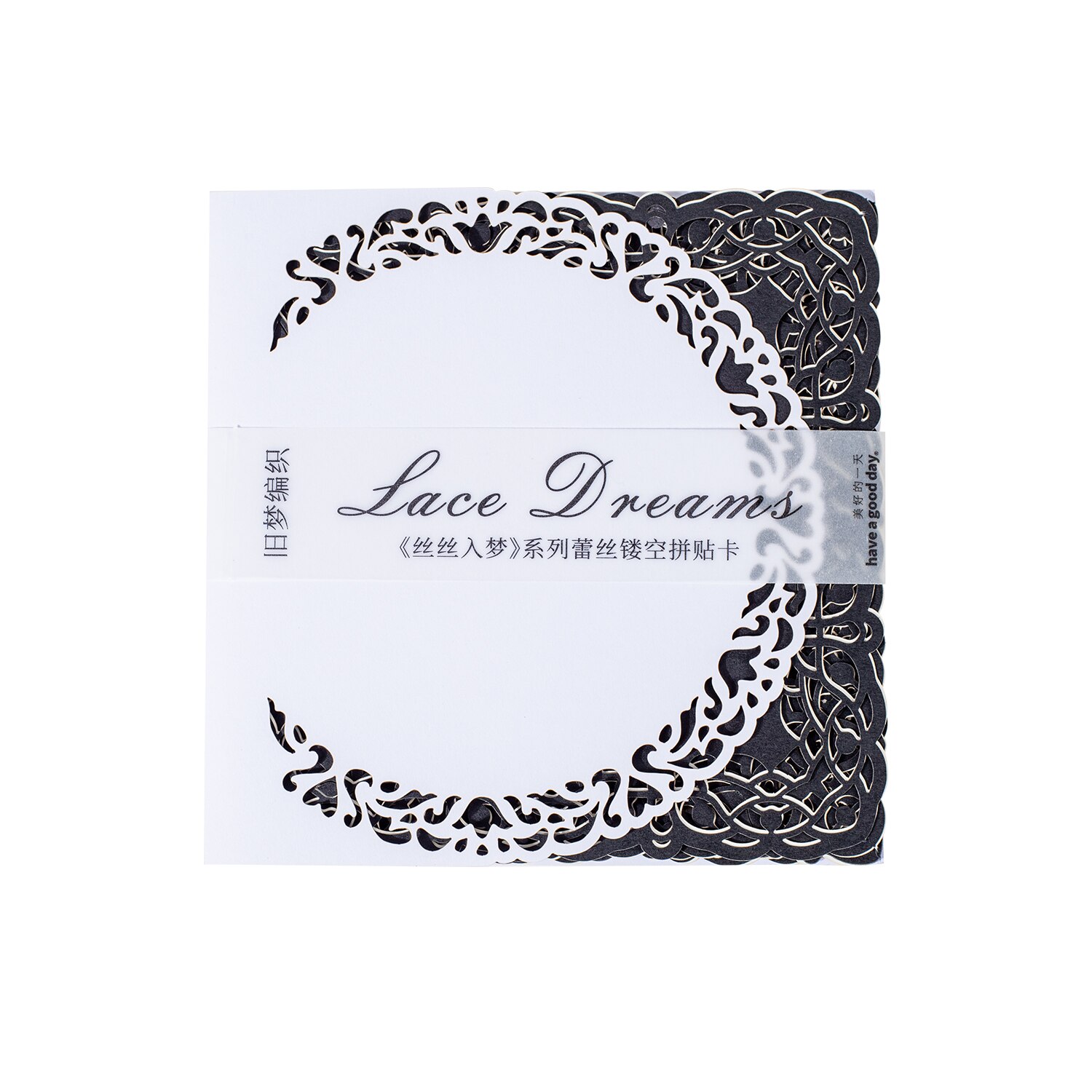 10 Sheets Lace Dreams Series Vintage Black Card and White Card-JournalTale