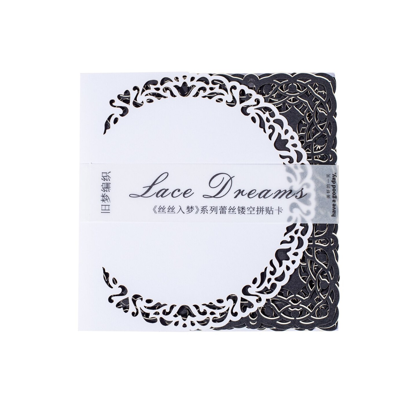 10 Sheets Lace Dreams Series Vintage Black Card and White Card-JournalTale