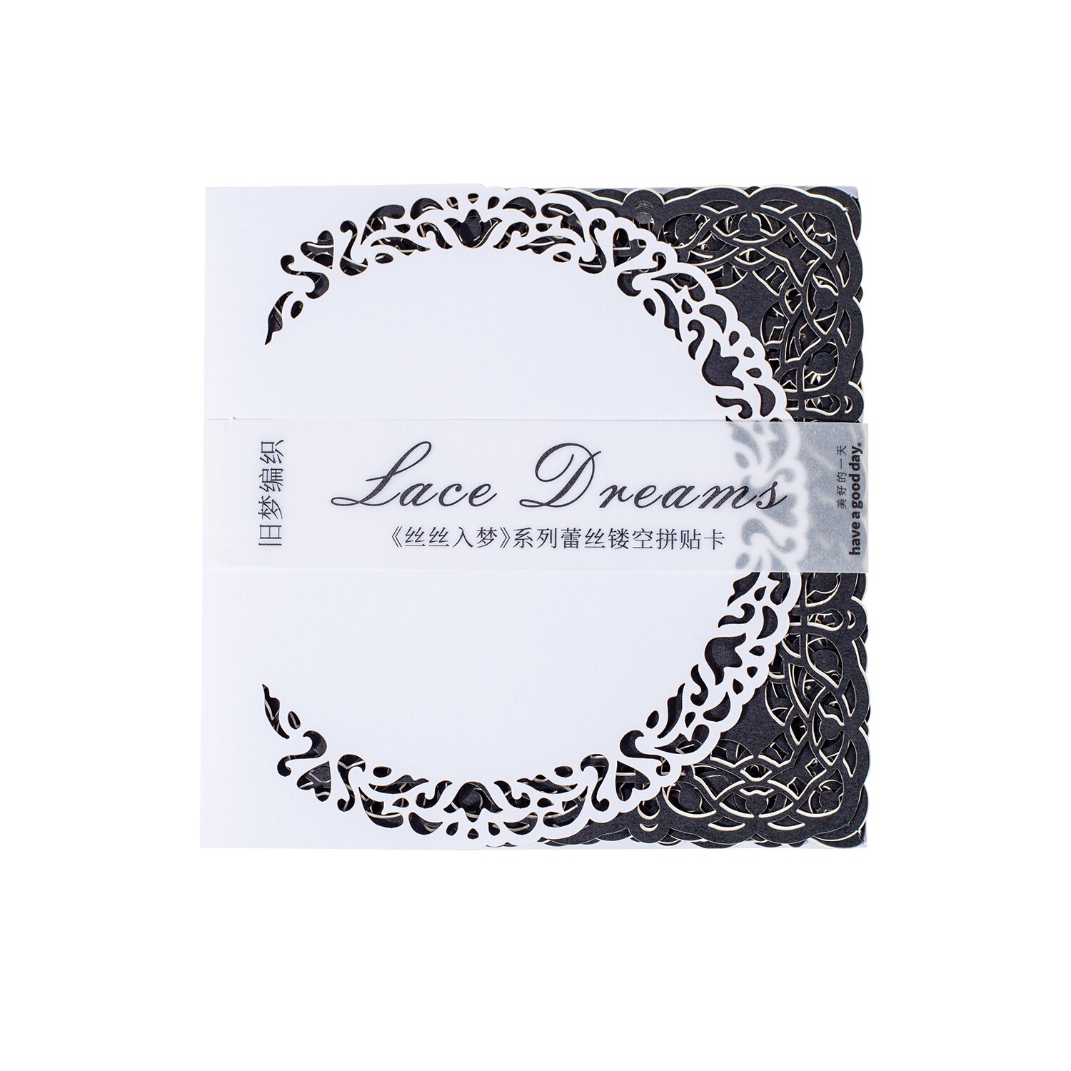 10 Sheets Lace Dreams Series Vintage Black Card and White Card-JournalTale
