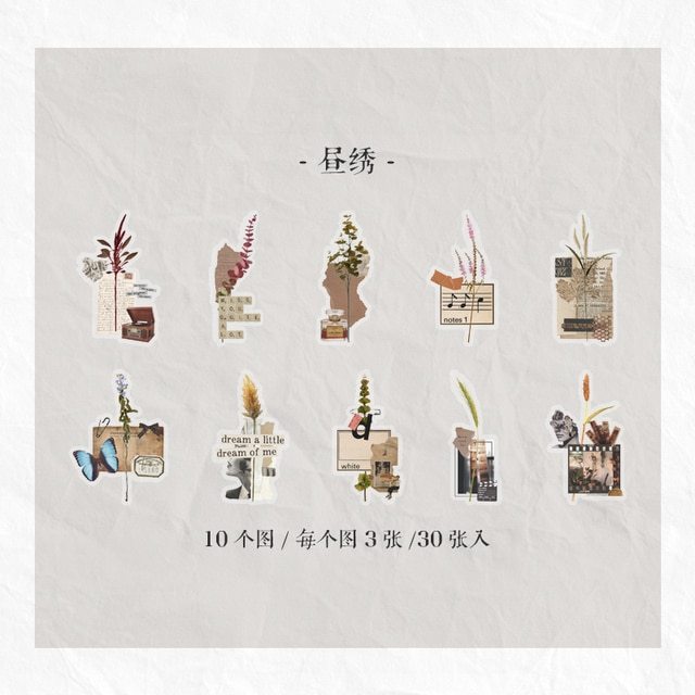 30pcs/1lot Stationery Stickers Plant Flower letter-JournalTale
