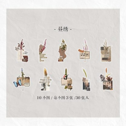 30pcs/1lot Stationery Stickers Plant Flower letter-JournalTale