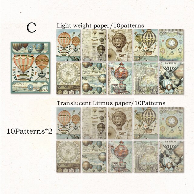 20pcs/pack Vintage Collage Litmus Paper Light Weight Paper-JournalTale