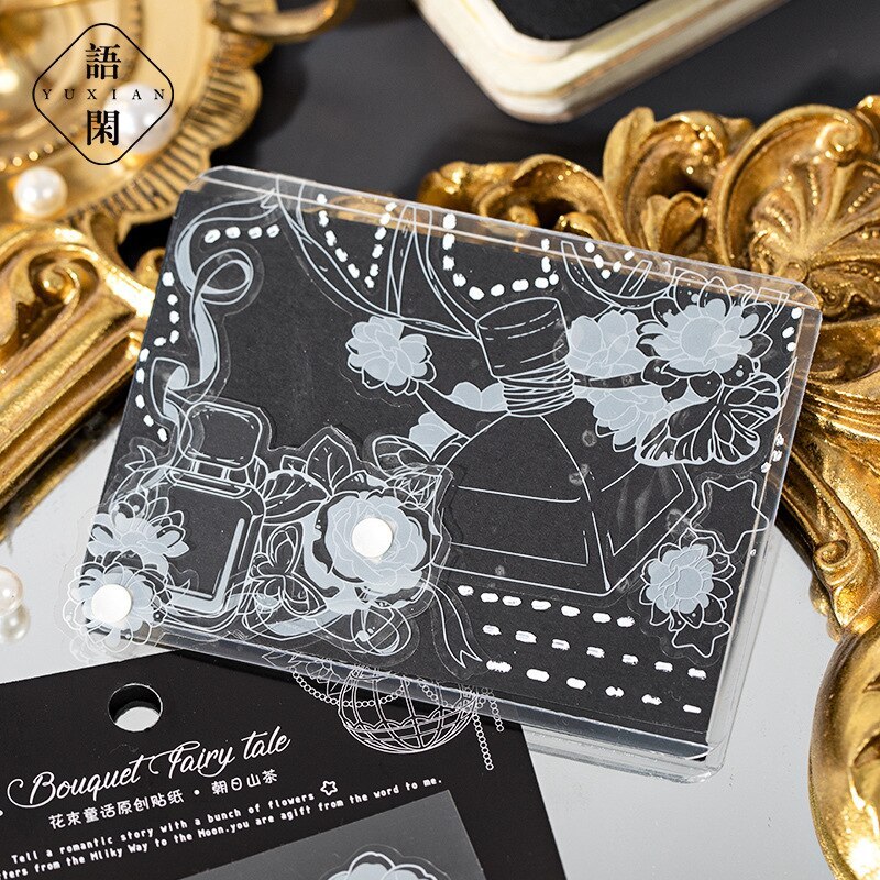 6pcs Vintage Style PET Stickers Decor Junk Journal Sticker-JournalTale