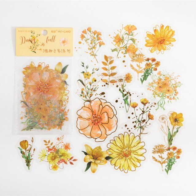 30pcs/pack PET Transparent Rose Flower Stikers-JournalTale