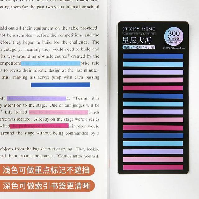 300 Sheets Rainbow Color Index Memo Pad-JournalTale
