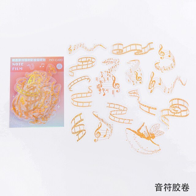 45pcs Flash Magic Astrolabe golden Laser Stickers-JournalTale