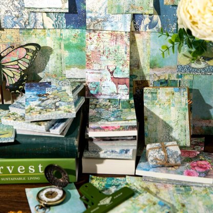 60Sheets Vintage Paper  Flowers-JournalTale