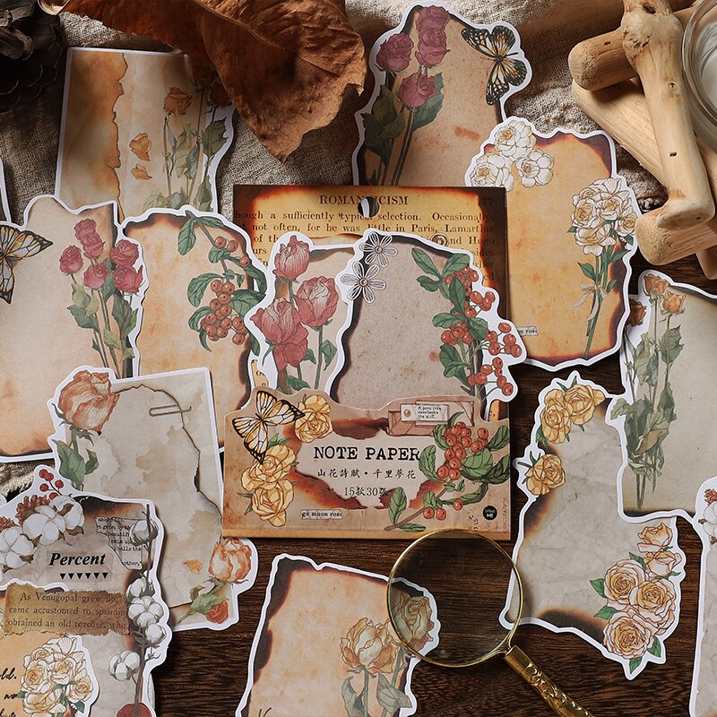 30 pcs Vintage Plant Flower material paper Set Decorative-JournalTale