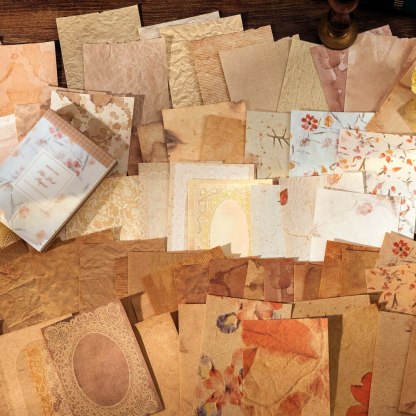 100Sheets Dual-material Vintage Material Papers-JournalTale