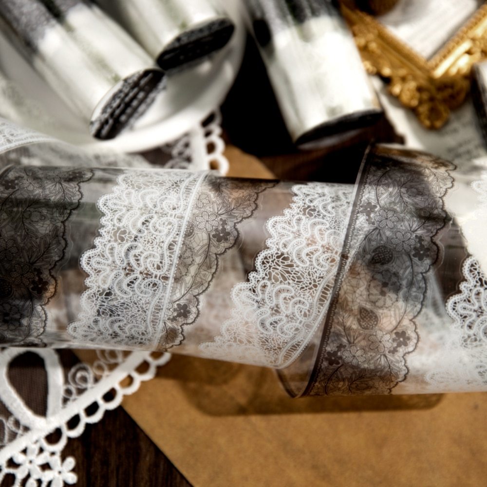 6 Style 200cm/roll Vintage Lace PET Tape-JournalTale